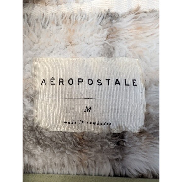 Aeropostale Women's Top Jacket Hooded Medium 1/4 Zip Fleece Fuzzy Crop Pullover - Picture 5 of 13